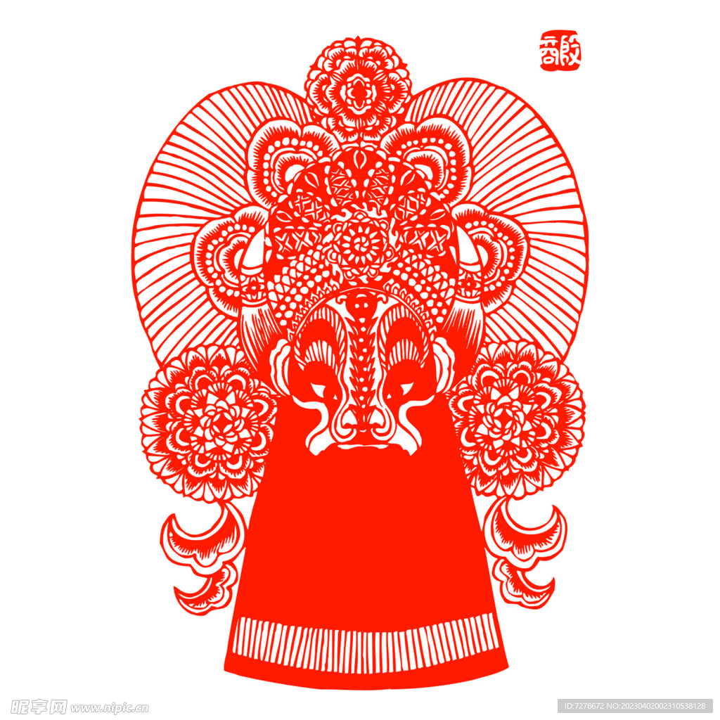 京剧脸谱剪纸图片
