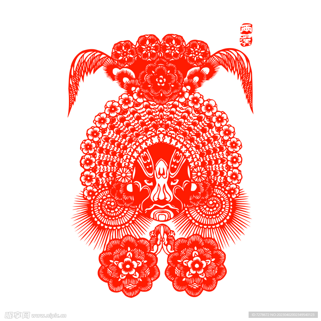 京剧脸谱剪纸图片