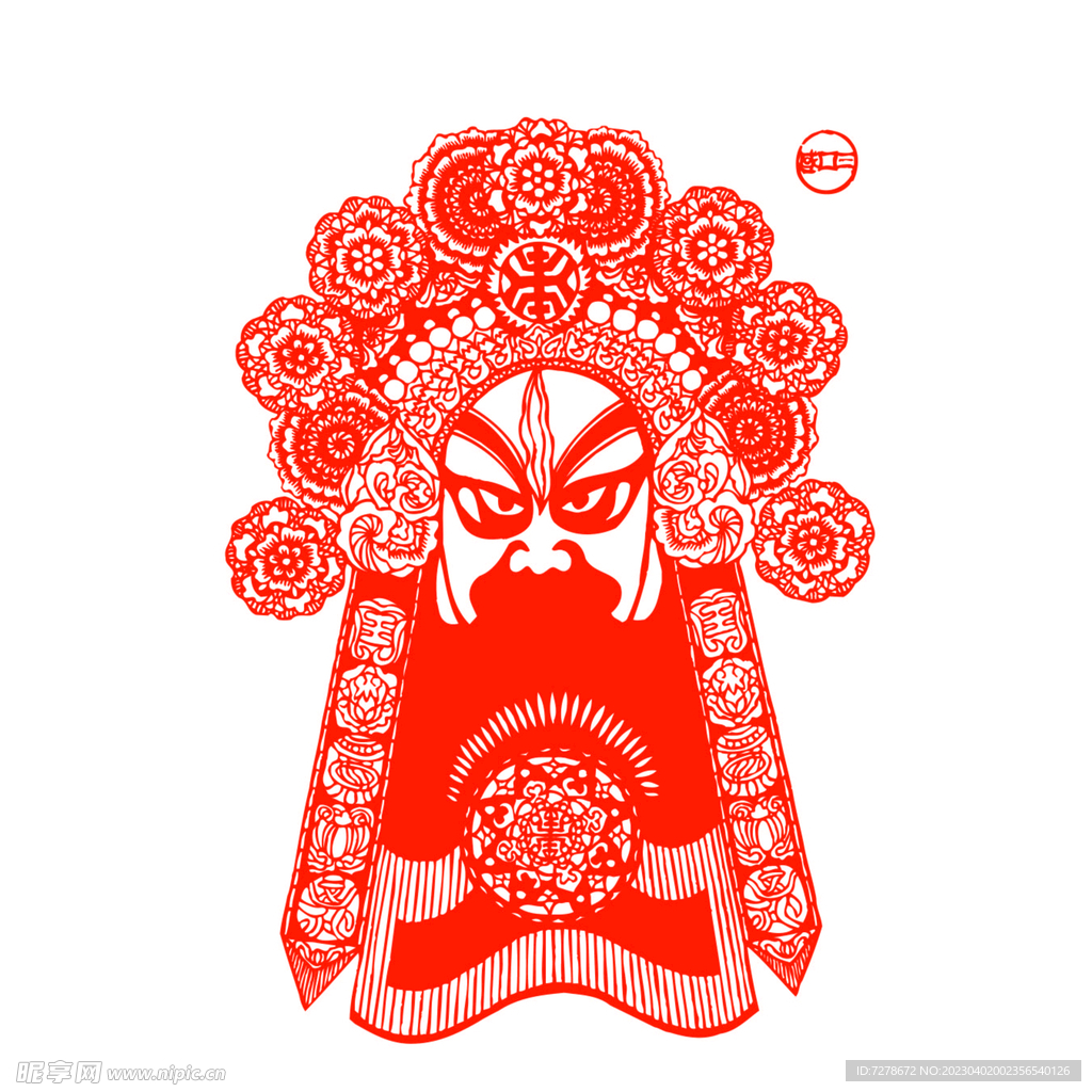 京剧脸谱剪纸图片