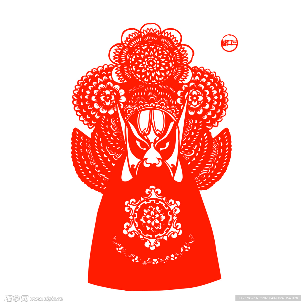 京剧脸谱剪纸图片