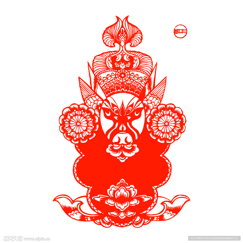 京剧脸谱剪纸图片