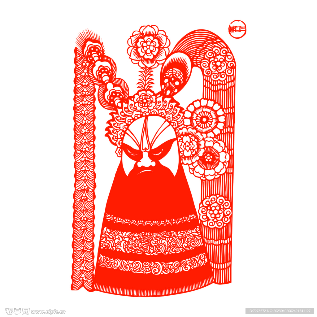 京剧脸谱剪纸图片