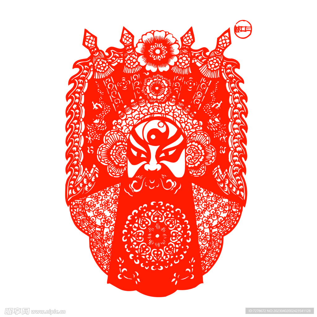 京剧脸谱剪纸图片