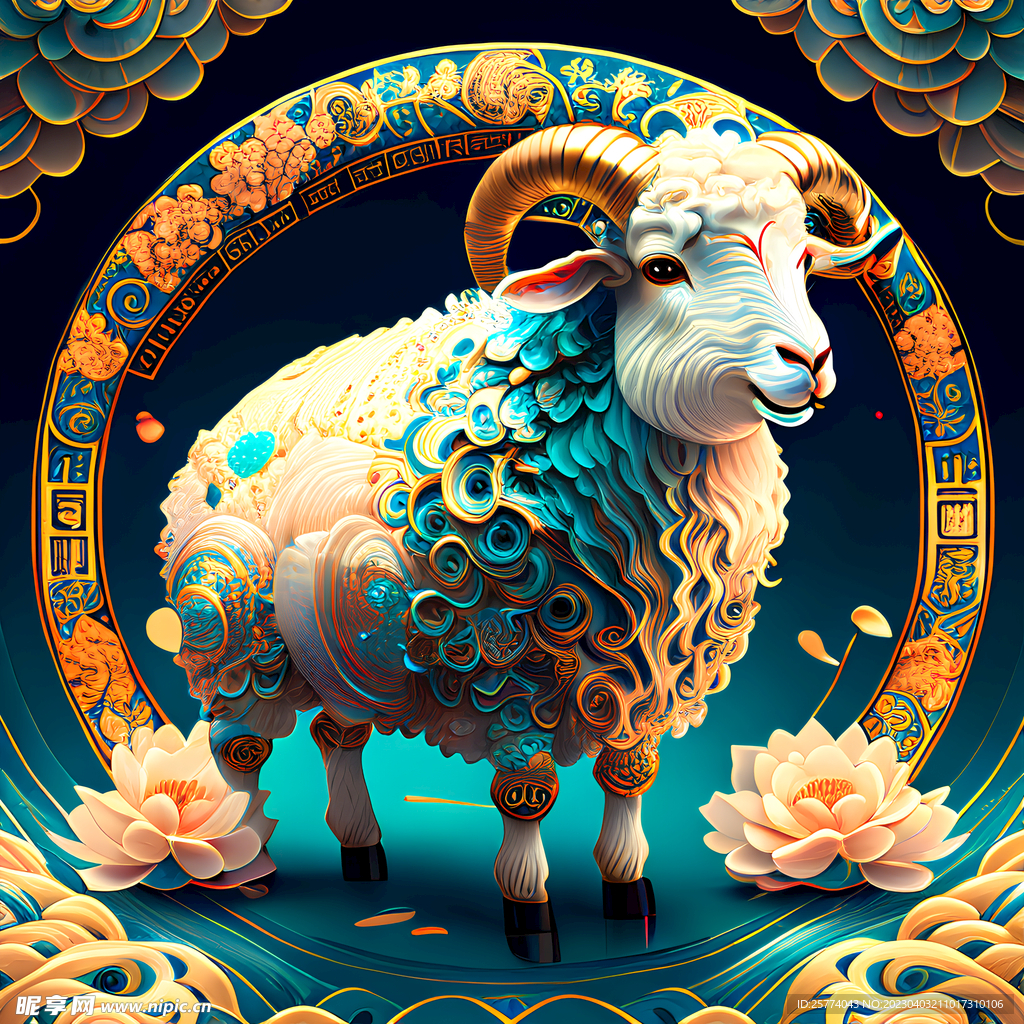 生肖羊插画