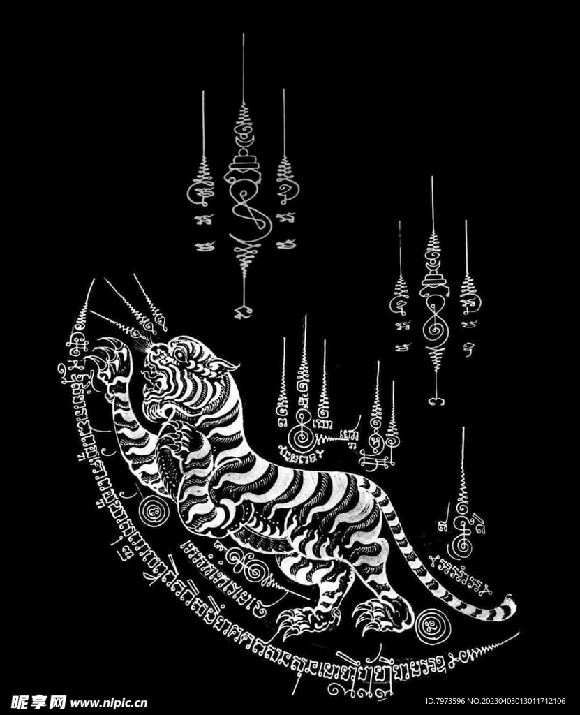 柬埔寨风格高棉风格纹身图案