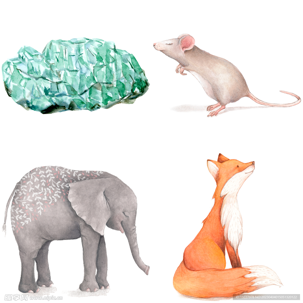 度假水彩手绘图案