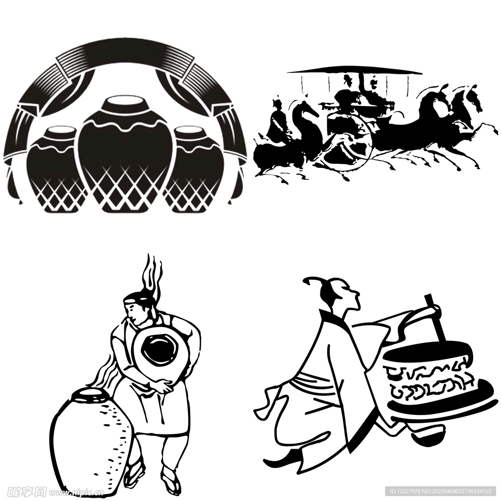 古代人物喝酒品酒酿酒插画酒文化