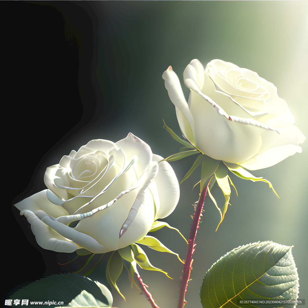 阳光下的白玫瑰