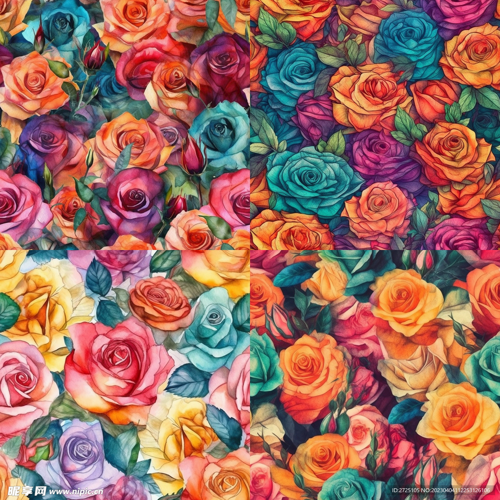 水彩花  小碎花