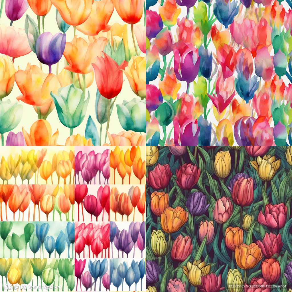 水彩花  小碎花 