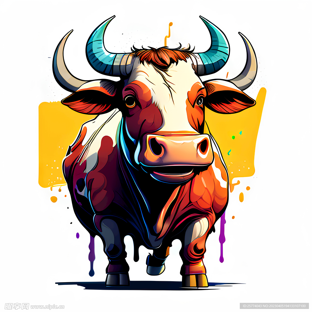 卡通牛插画