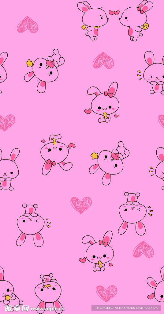 卡通 数码印花 兔子