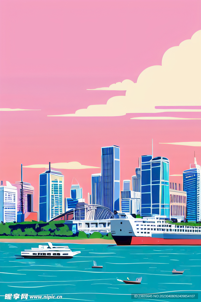 扁平化沿海城市