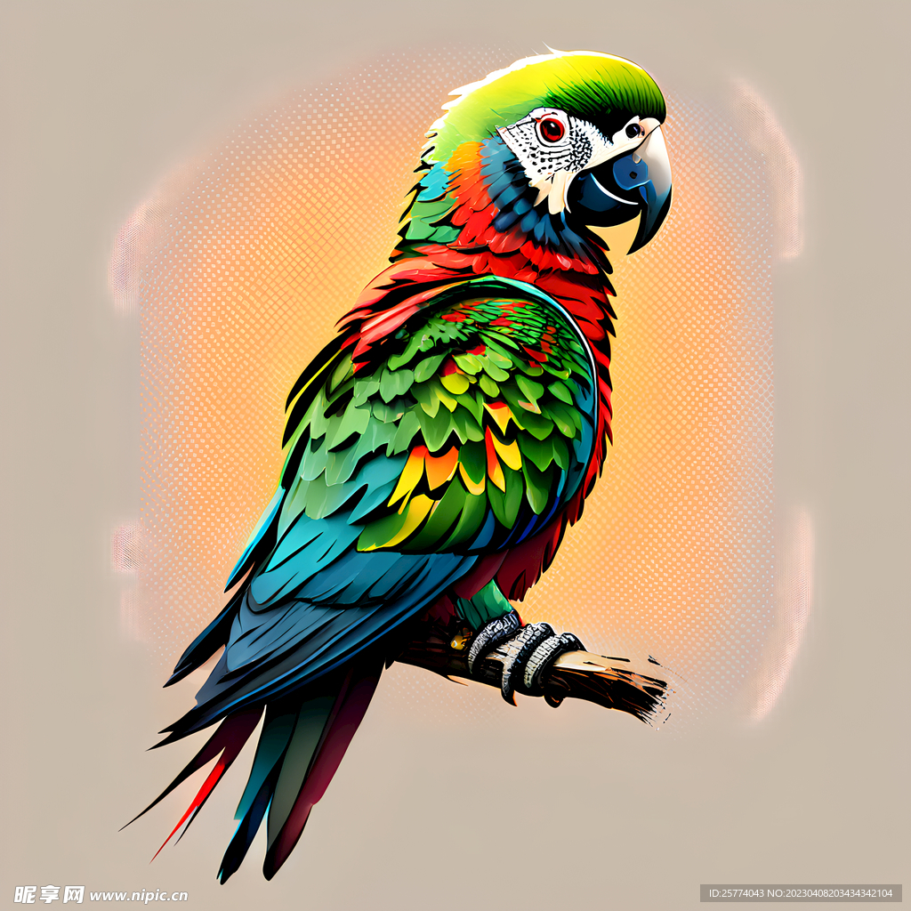 卡通鹦鹉