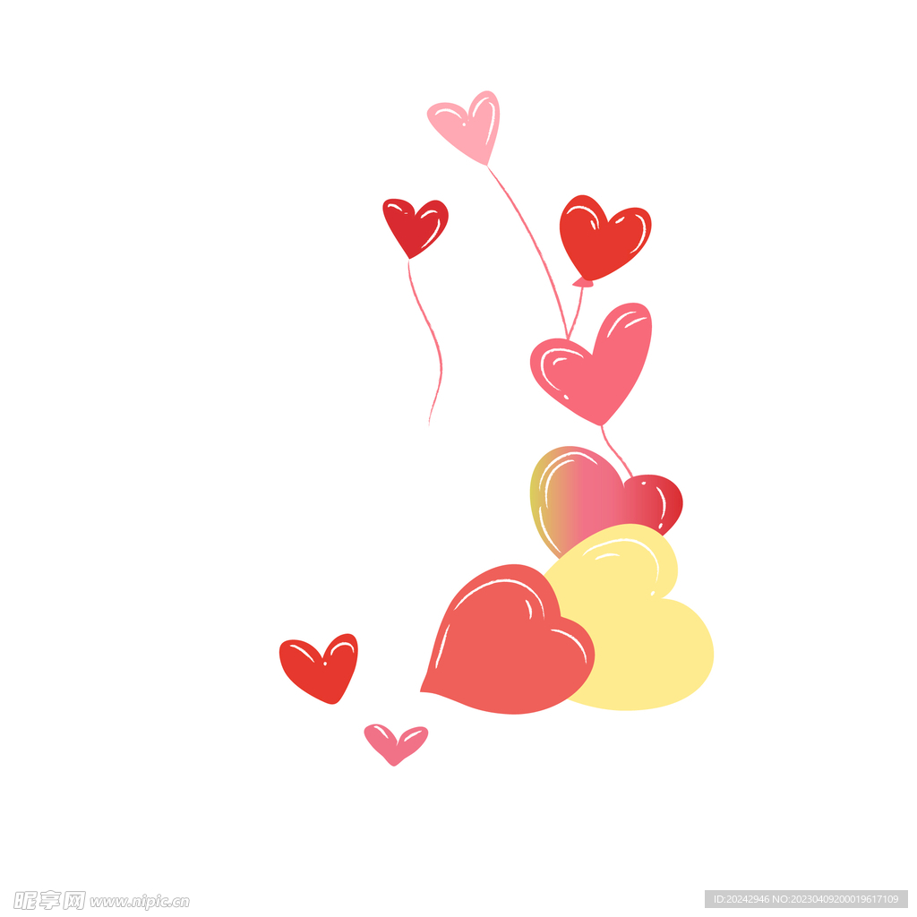 爱心气球边框