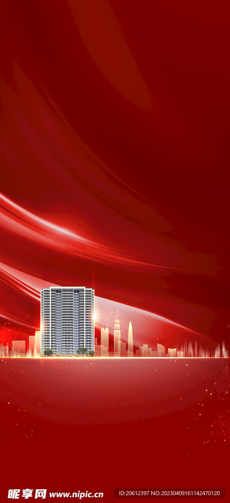 地产红色背景