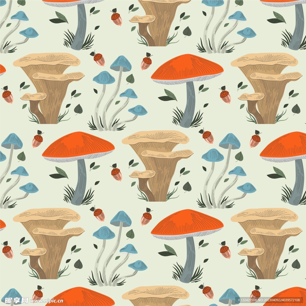 蘑菇插画图案