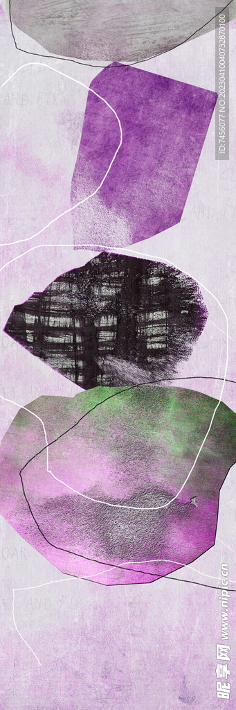 紫色色块抽象艺术挂画装饰画