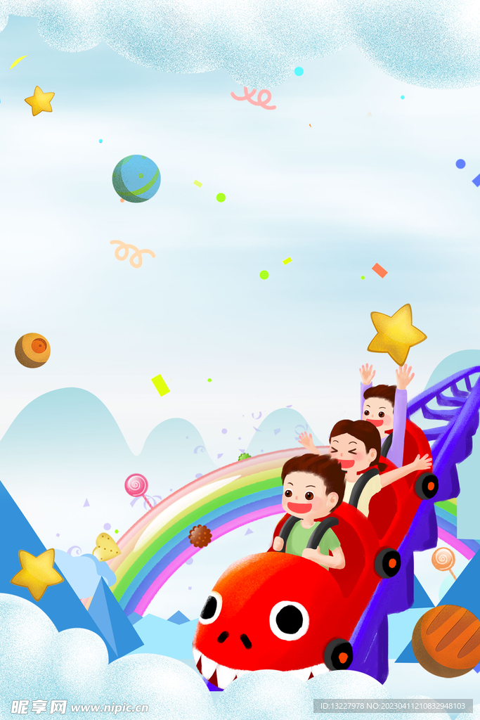 儿童节海报背景 