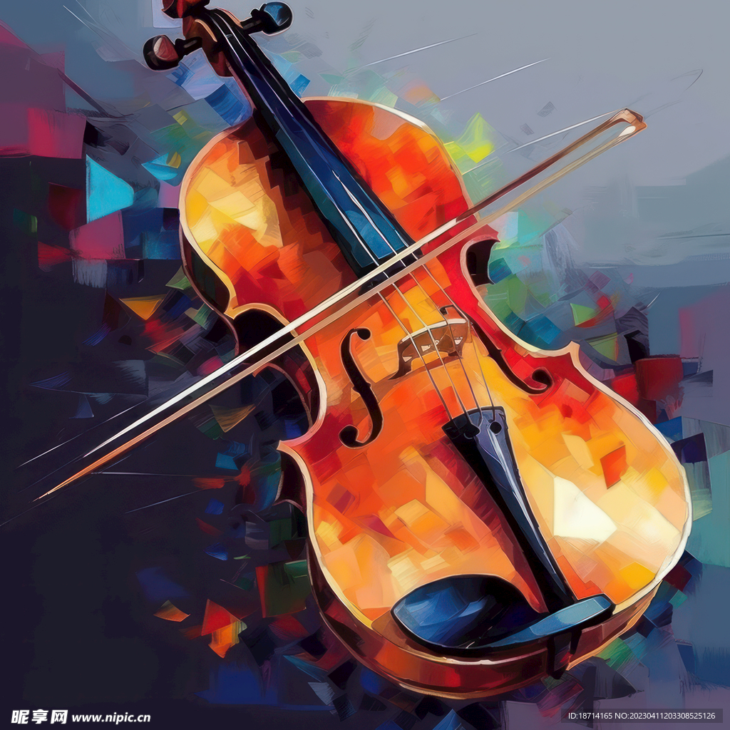 油画大提琴
