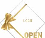 开业背景墙展板OPEN菱形金色