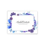 蓝色鲜花卡片 花店贴纸 