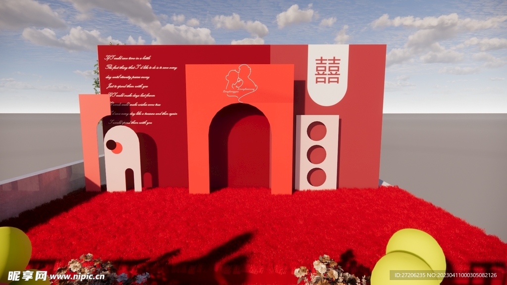 红色婚礼背景