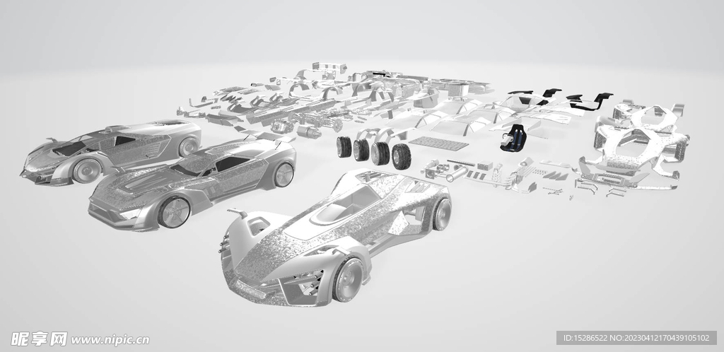 内涵各种格式的赛车模型