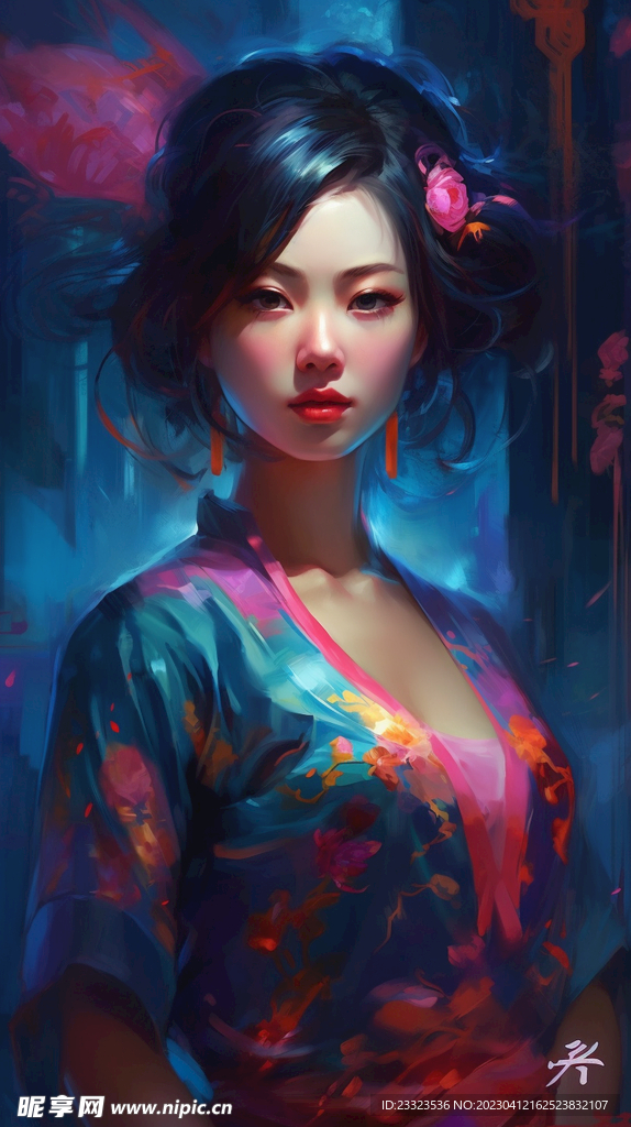 少女插画手机壁纸