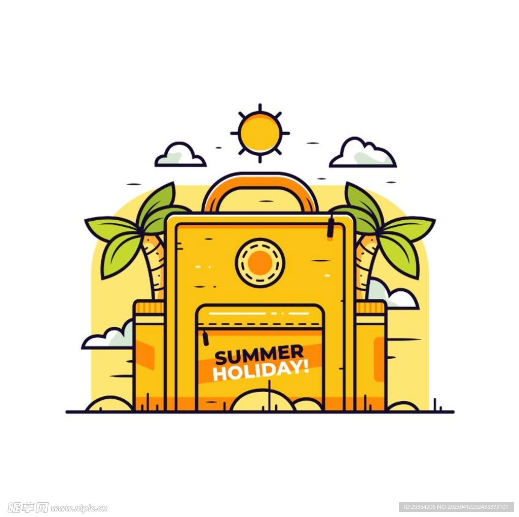 儿童暑假插画图片