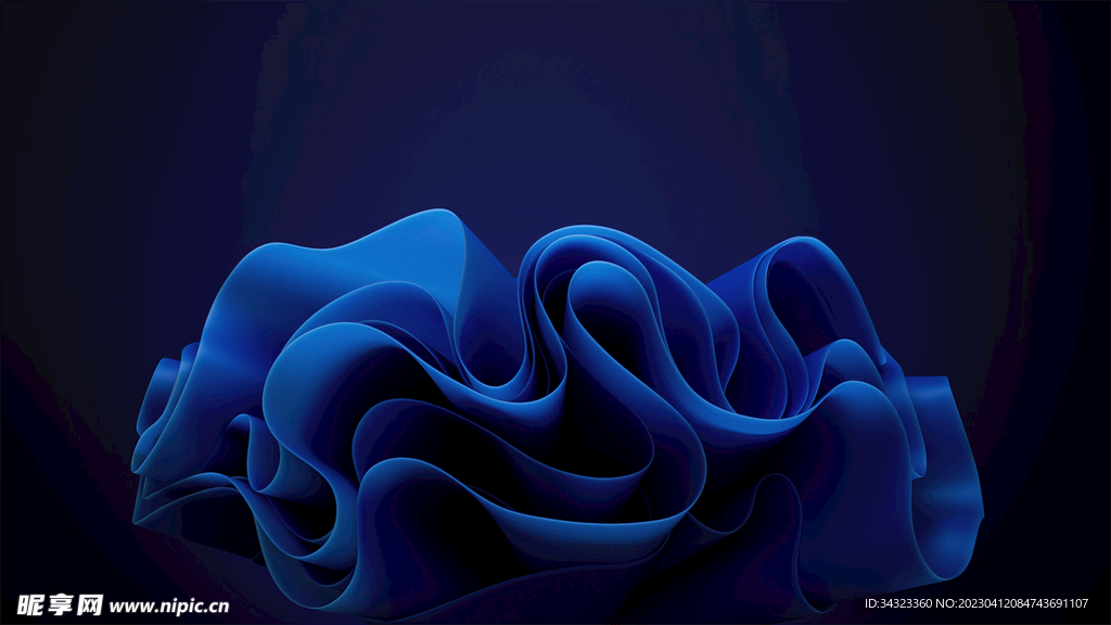 蓝色花朵特效背景黑色背景