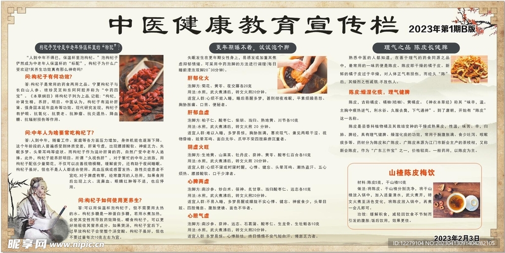 中医健康教育宣传栏