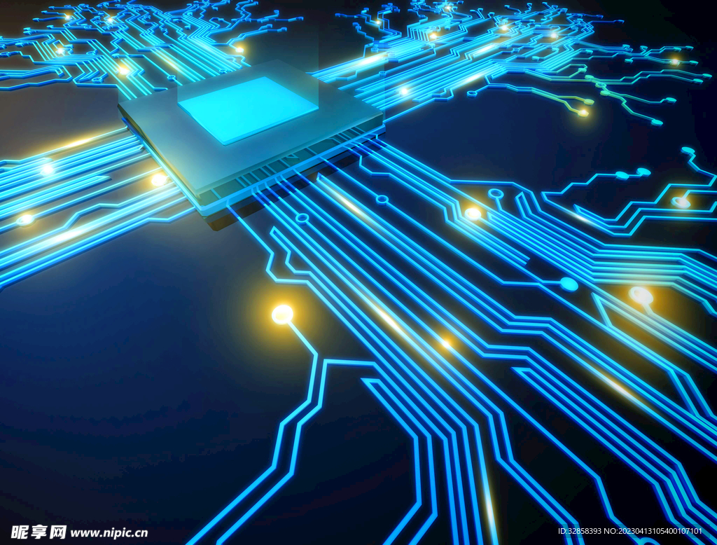 蓝色AI科技背景