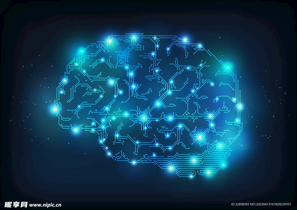 蓝色AI科技背景