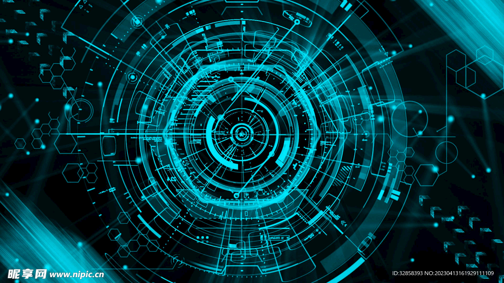 蓝色AI科技线条背景