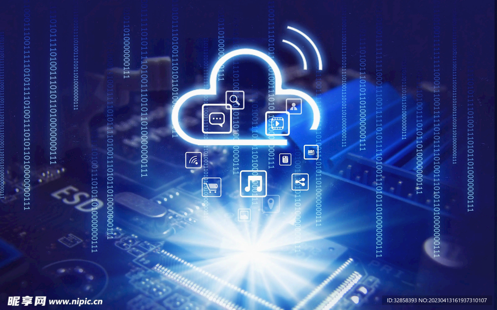 蓝色AI科技背景