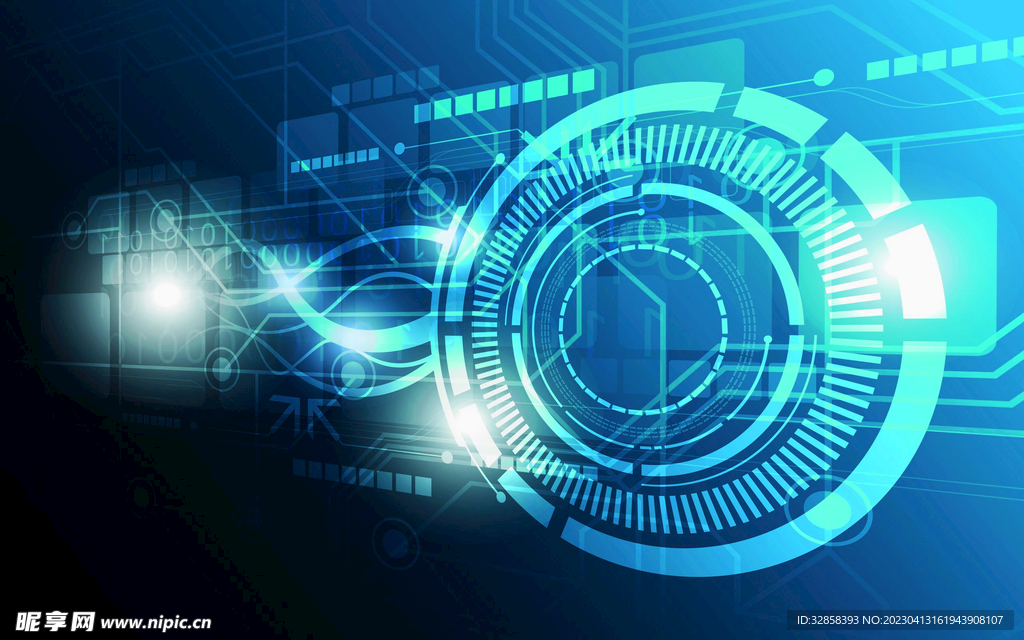 蓝色AI科技背景