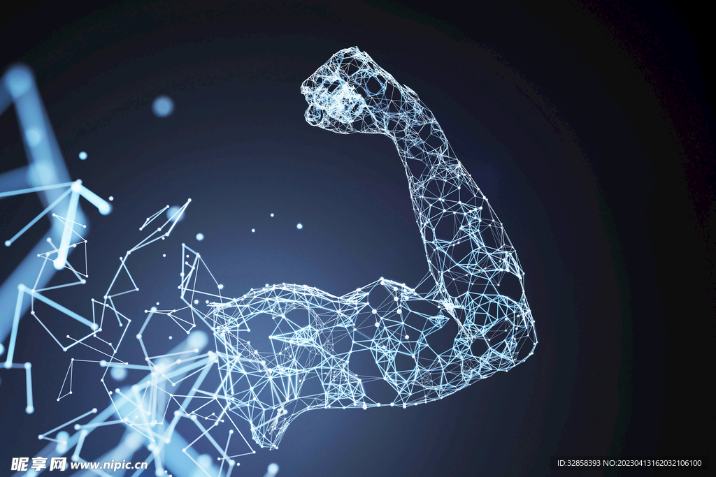 蓝色AI科技线条背景