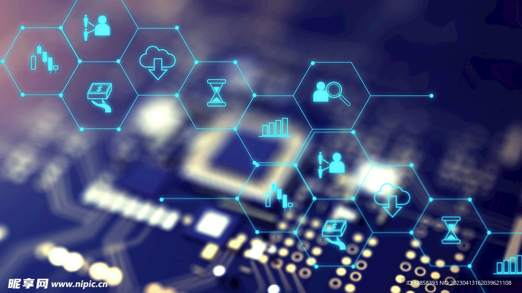 蓝色AI科技背景