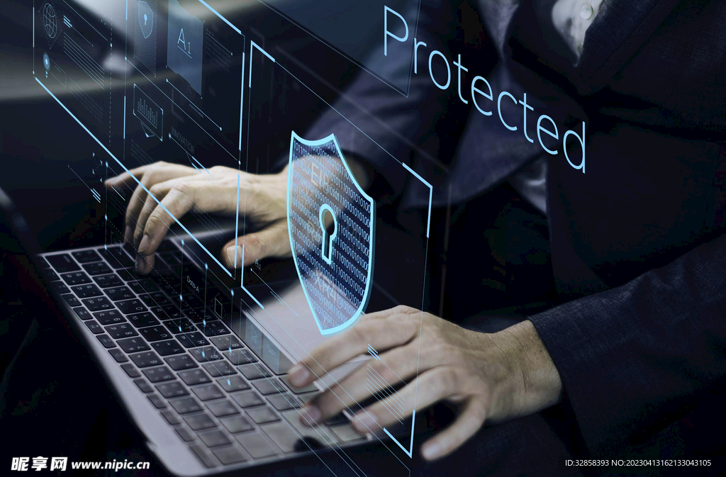 蓝色AI科技背景