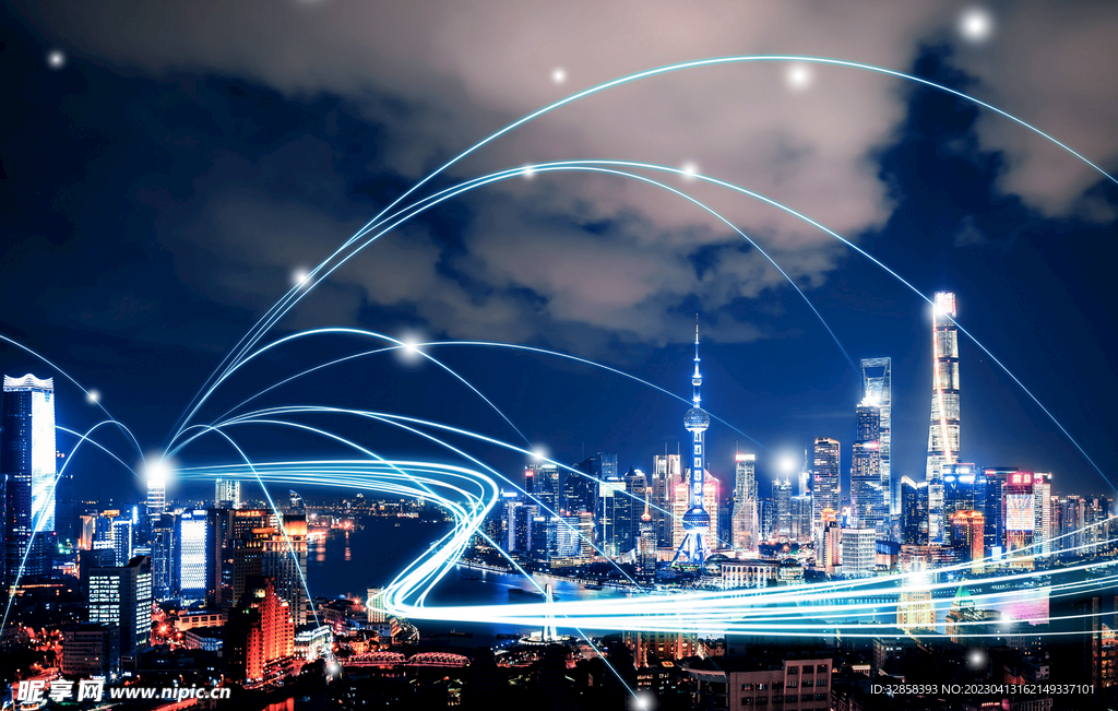 蓝色AI科技背景