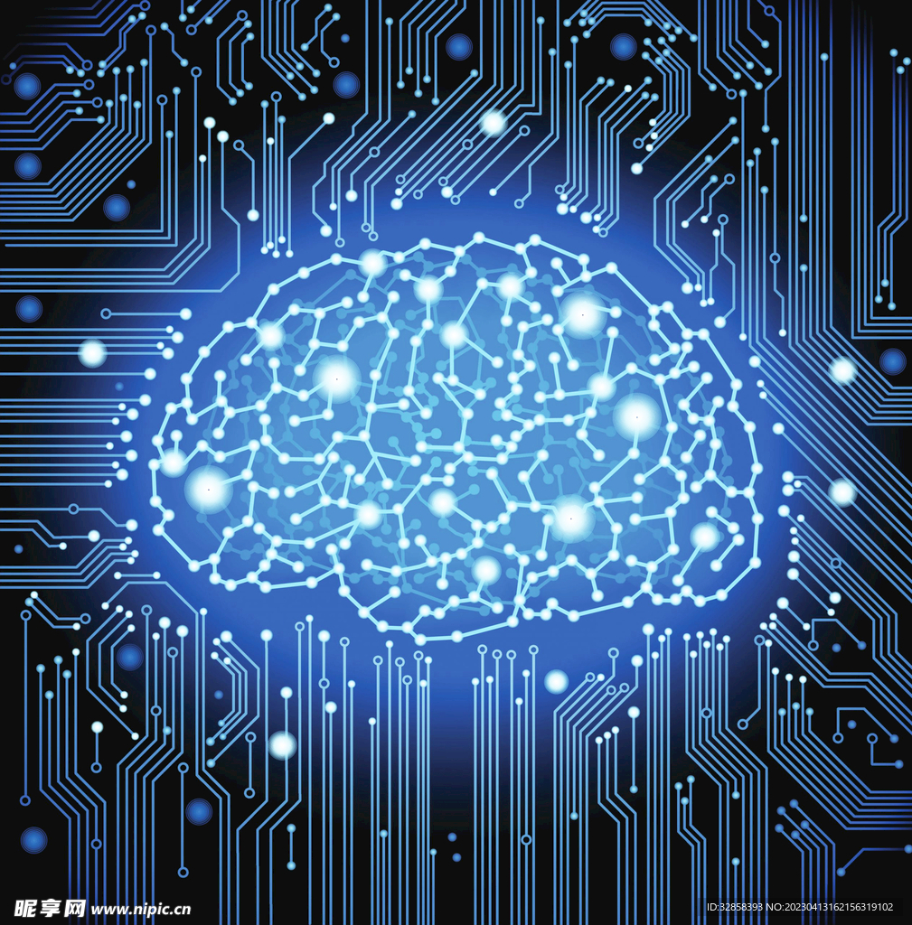 蓝色AI科技背景