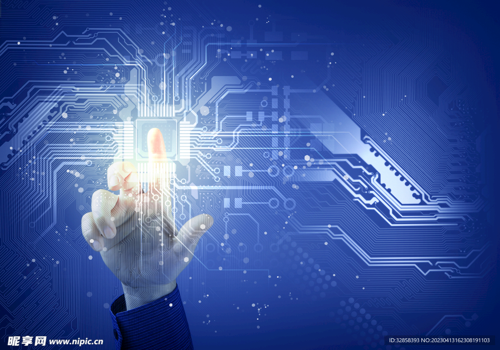 蓝色AI科技背景