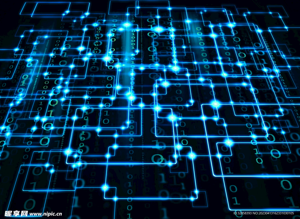 蓝色AI科技背景