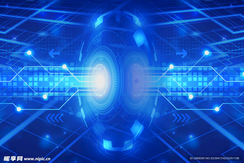 蓝色AI科技背景