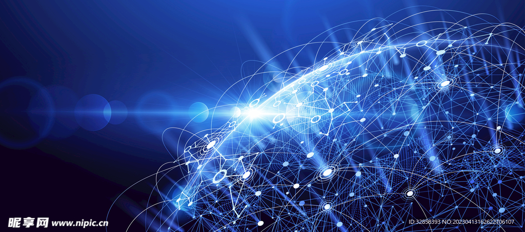 蓝色AI科技背景