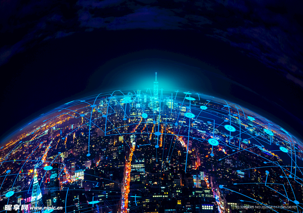 蓝色AI科技背景