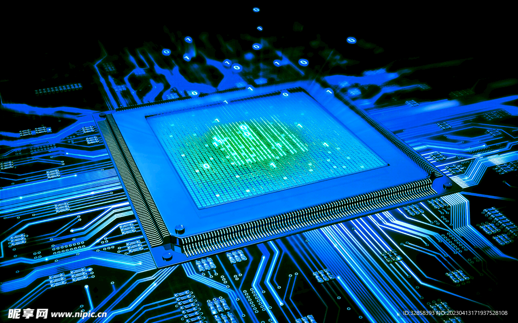 蓝色AI科技背景