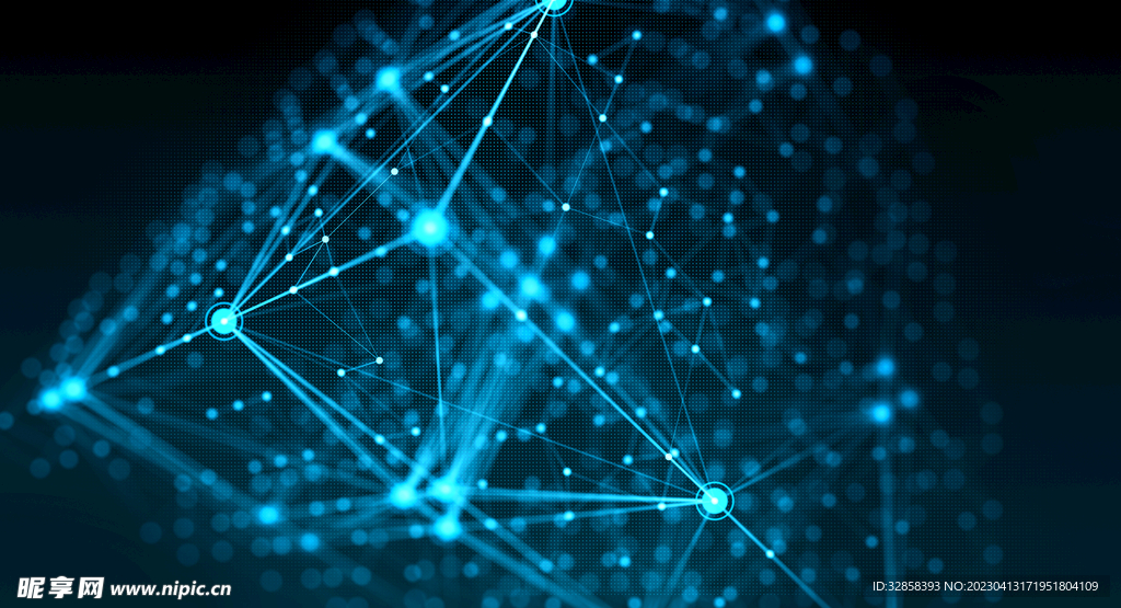 蓝色AI科技线条背景