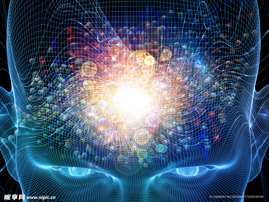 蓝色AI科技背景